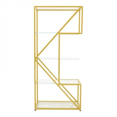 Aylan pakoworld shelf glass - metal in gold tone 100x30x200cm