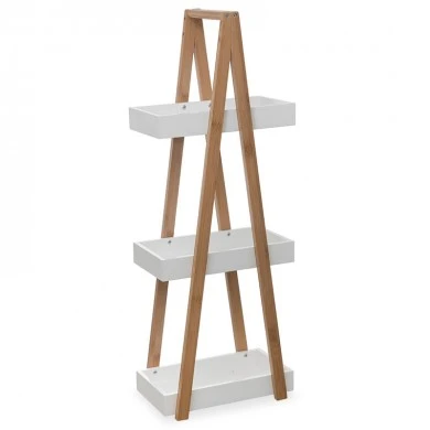 Floor shelf Nancy pakoworld wooden in natural-white color 30x18x82cm