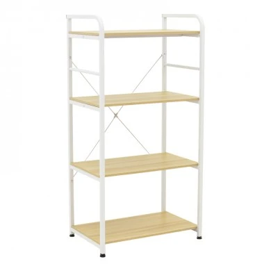 Floor-standing shelf Depo pakoworld white metal-mdf in natural shade 60x40x120cm