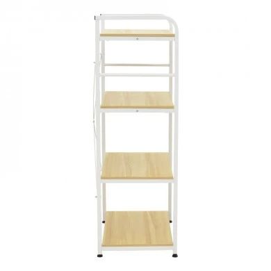 Floor-standing shelf Depo pakoworld white metal-mdf in natural shade 60x40x120cm