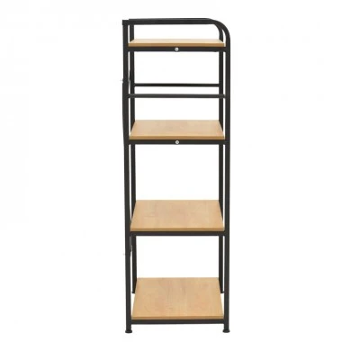 Floor-standing shelf Depo pakoworld black metal-mdf in oak shade 60x40x120cm