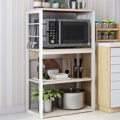 Floor rack Wille pakoworld metal white-natural 50x30x99cm