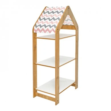 T. Montessori shelf Zoilen I pakoworld white-natural-pink mdf 50x30x100cm