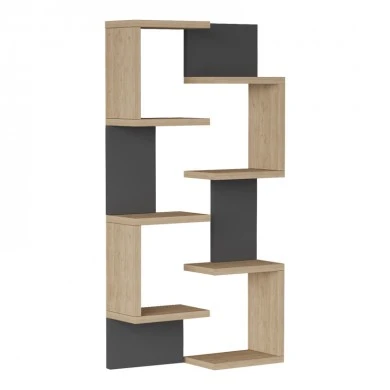 Pomar pakoworld wall shelf in natural-anthracite shade 47.2x14.5x92.5cm