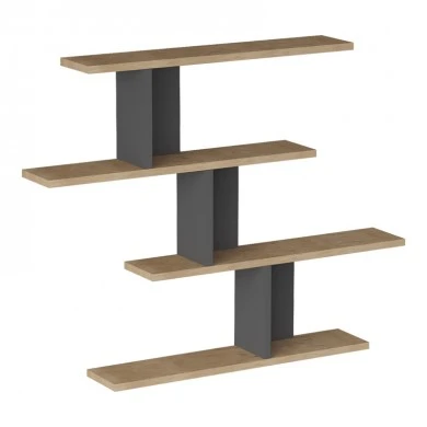 Zaka pakoworld wall shelf in natural-anthracite shade 98.7x14.5x78cm