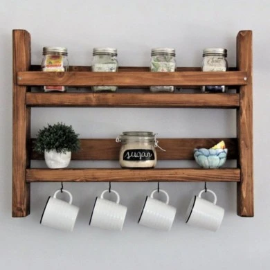 Wall shelf Drigo pakoworld walnut 45x10x34cm