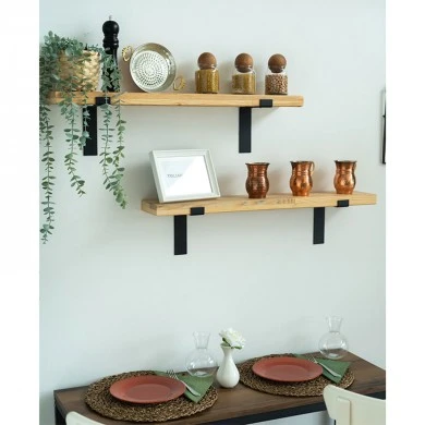 Wall set unit Gravity pakoworld solid pine wood walnut-natural 75x14x16.5cm