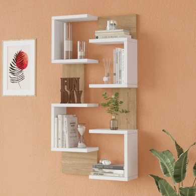 Pomar pakoworld wall shelf in natural-white shade 47.2x14.5x92.5cm