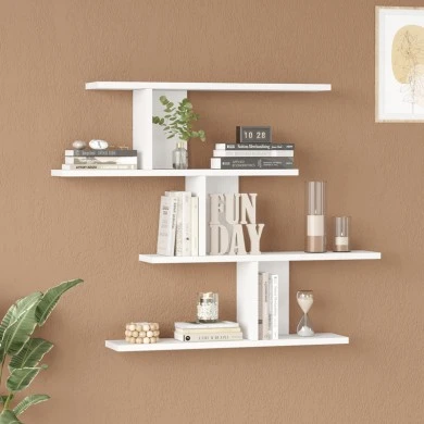 Zaka pakoworld wall shelf in white shade 98.7x14.5x78cm