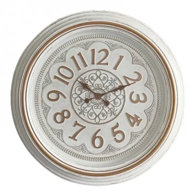 Alicce Inart wall clock in antique white and gold tone D58.2x5.6cm