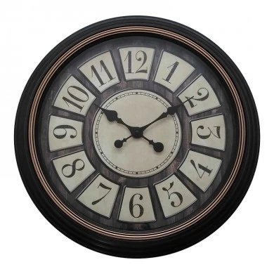 Docto Inart wall clock in black antique shade D55.8x5.2cm