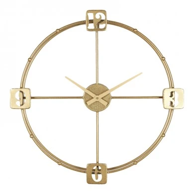 Wall clock Hunga Inart metal in gold color 60x7.5x60cm