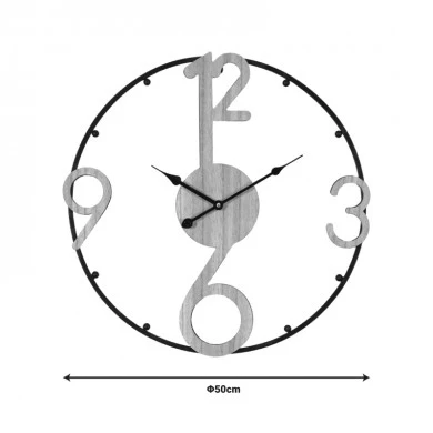 Wall clock Broda Inart metal in black shade 50x3x50cm
