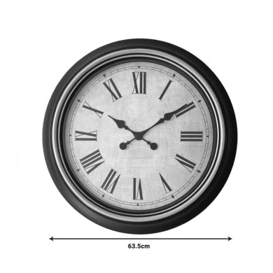 Plasma Inart wall clock in antique black and gold tone D63.5x5.6cm