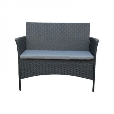 Garden lounge Calmness pakoworld set 4pcs rattan black-fabric grey