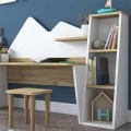 Office set for children 3pcs Bubble pakoworld walnut-white180x45x93.5cm