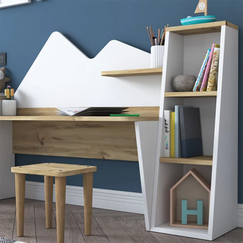Office set for children 3pcs Bubble pakoworld walnut-white180x45x93.5cm