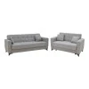 Living room set 2 pcs Modesto pakoworld fabric in gray shade