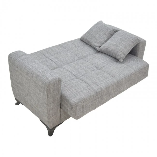 Living room set 2 pcs Modesto pakoworld fabric in gray shade