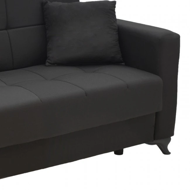 Living room set 2 pcs Modesto pakoworld fabric in black shade