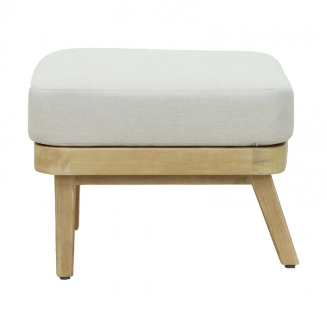 Nicholas pakoworld 2pc living room set, solid eucalyptus wood and beige fabric