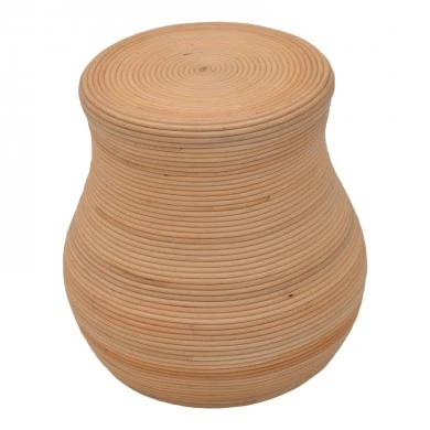 Bulaten Inart rattan stool in natural shade D45x45cm