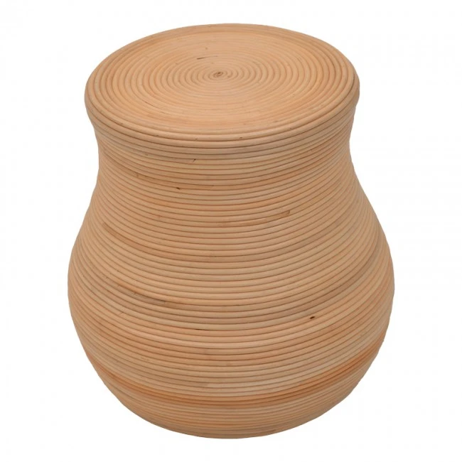 Bulaten Inart rattan stool in natural shade D45x45cm