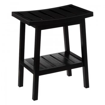 Stool Dael pakoworld bamboo black 40x25x46cm