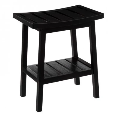 Stool Dael pakoworld bamboo black 40x25x46cm