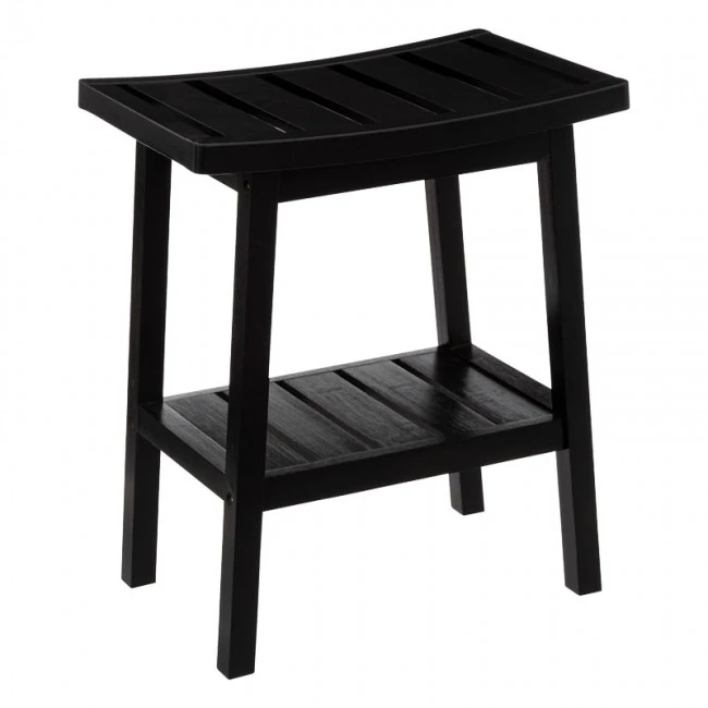 Stool Dael pakoworld bamboo black 40x25x46cm