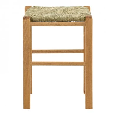 Σκαμπό καφενείου Oligor-Charchie I pakoworld μασίφ ξύλο οξιάς λούστρο καρυδί 34x34x47εκ