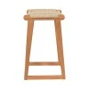Kuza stool pakoworld teak wood skeleton and pe rope in natural shade 40x42x66cm