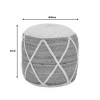 Maroc Inart jute stool-pouf in natural and white shade D40x45cm
