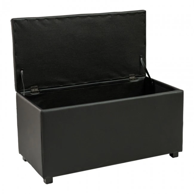 Σκαμπό-μπαούλο Corben pakoworld pu μαύρο 86x43x45εκ