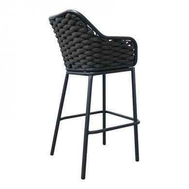 Zuki pakoworld aluminum bar stool stackable with gray frame and cushion 55x54x109cm