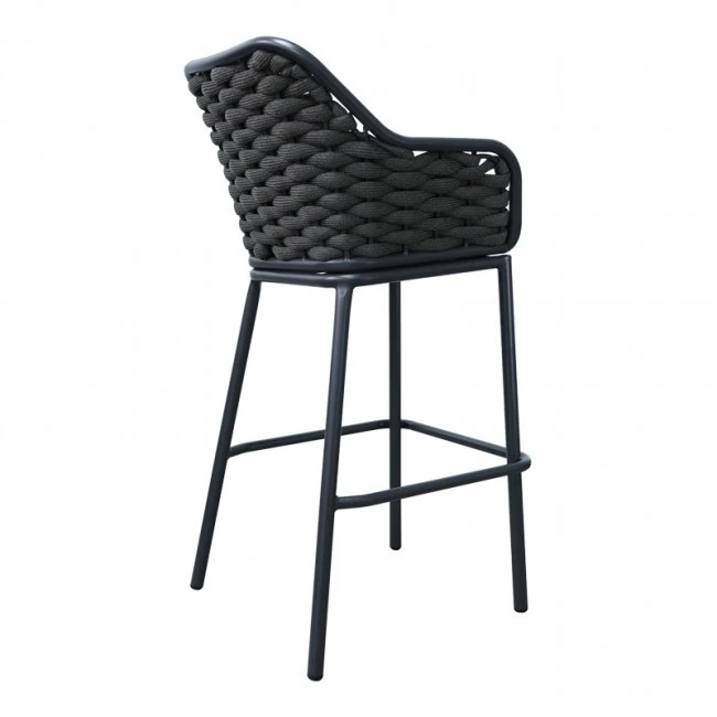 Zuki pakoworld aluminum bar stool stackable with gray frame and cushion 55x54x109cm