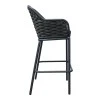Zuki pakoworld aluminum bar stool stackable with gray frame and cushion 55x54x109cm