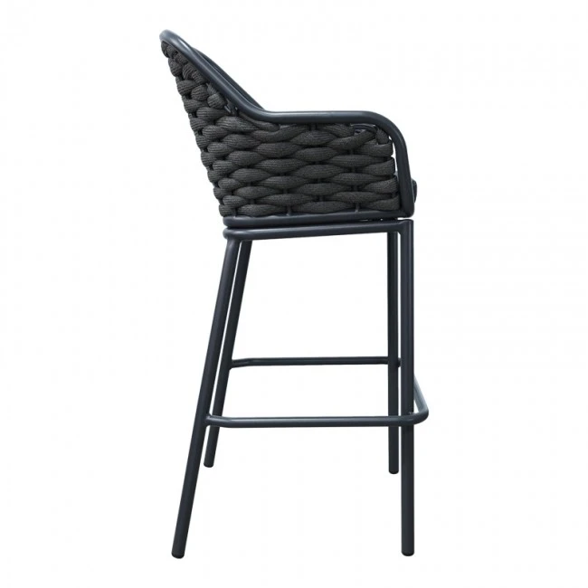 Zuki pakoworld aluminum bar stool stackable with gray frame and cushion 55x54x109cm