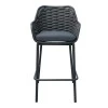 Zuki pakoworld aluminum bar stool stackable with gray frame and cushion 55x54x109cm