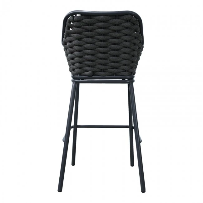 Zuki pakoworld aluminum bar stool stackable with gray frame and cushion 55x54x109cm