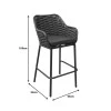 Zuki pakoworld aluminum bar stool stackable with gray frame and cushion 55x54x109cm