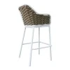 Zuki pakoworld aluminum bar stool stackable with white frame and cushion 55x54x109cm
