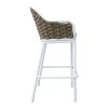 Zuki pakoworld aluminum bar stool stackable with white frame and cushion 55x54x109cm