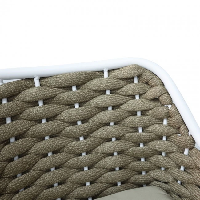 Zuki pakoworld aluminum bar stool stackable with white frame and cushion 55x54x109cm