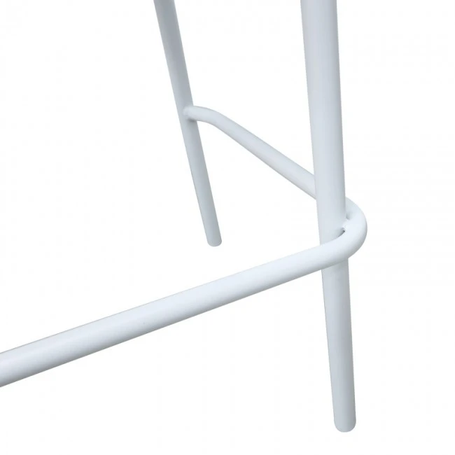 Zuki pakoworld aluminum bar stool stackable with white frame and cushion 55x54x109cm