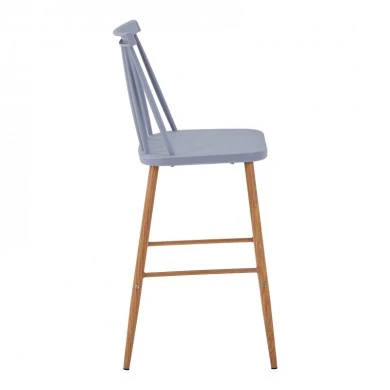 Bar stool Aurora I pakoworld pp in grey shade - natural metal leg 42x47x99cm