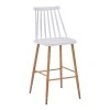 Bar stool Aurora I pakoworld pp in white shade - natural metal leg 42x47x99cm