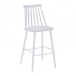 Bar stool Aurora I pakoworld pp in white shade - white metal leg 42x47x99cm