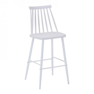 Bar stool Aurora I pakoworld pp in white shade - white metal leg 42x47x99cm