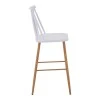 Bar stool Aurora I pakoworld pp in white shade - natural metal leg 42x47x99cm